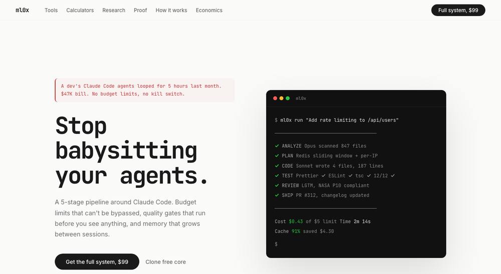 ml0x homepage: machine learning calculators and guides